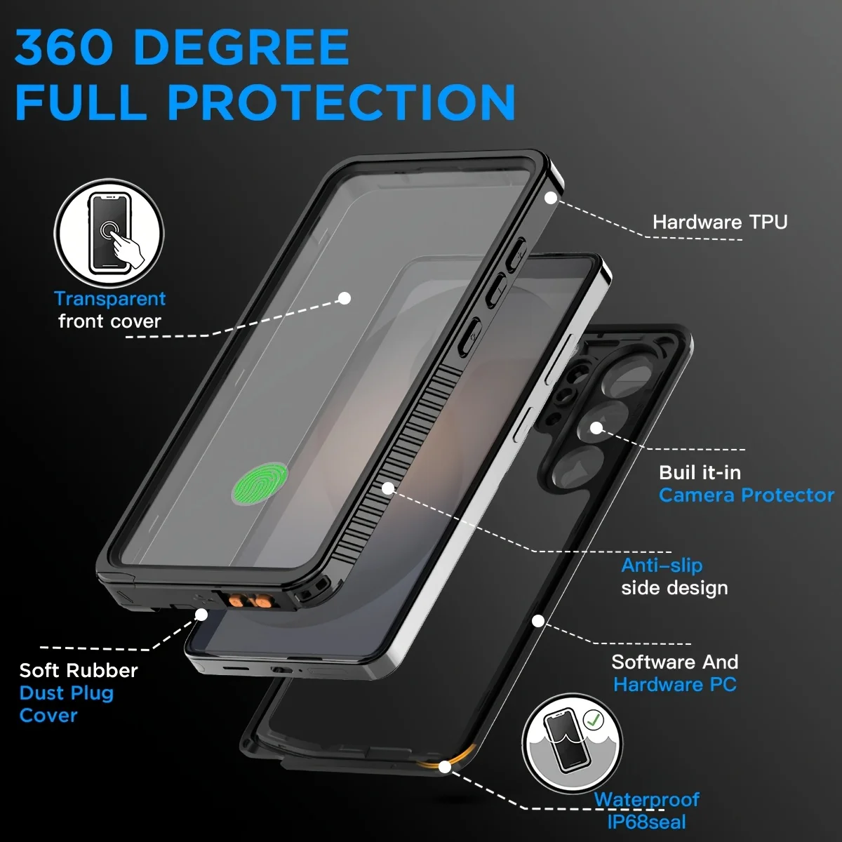 Enhanced Waterproof Aluminum Phone Case - Premium Luxury Swimming Cover