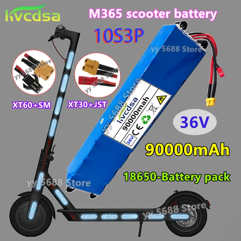 10S3P 18650 36V 90ah 500W high-power rechargeable lithium battery, suitable for bicycles, electric bicycles, scooters, with BMS