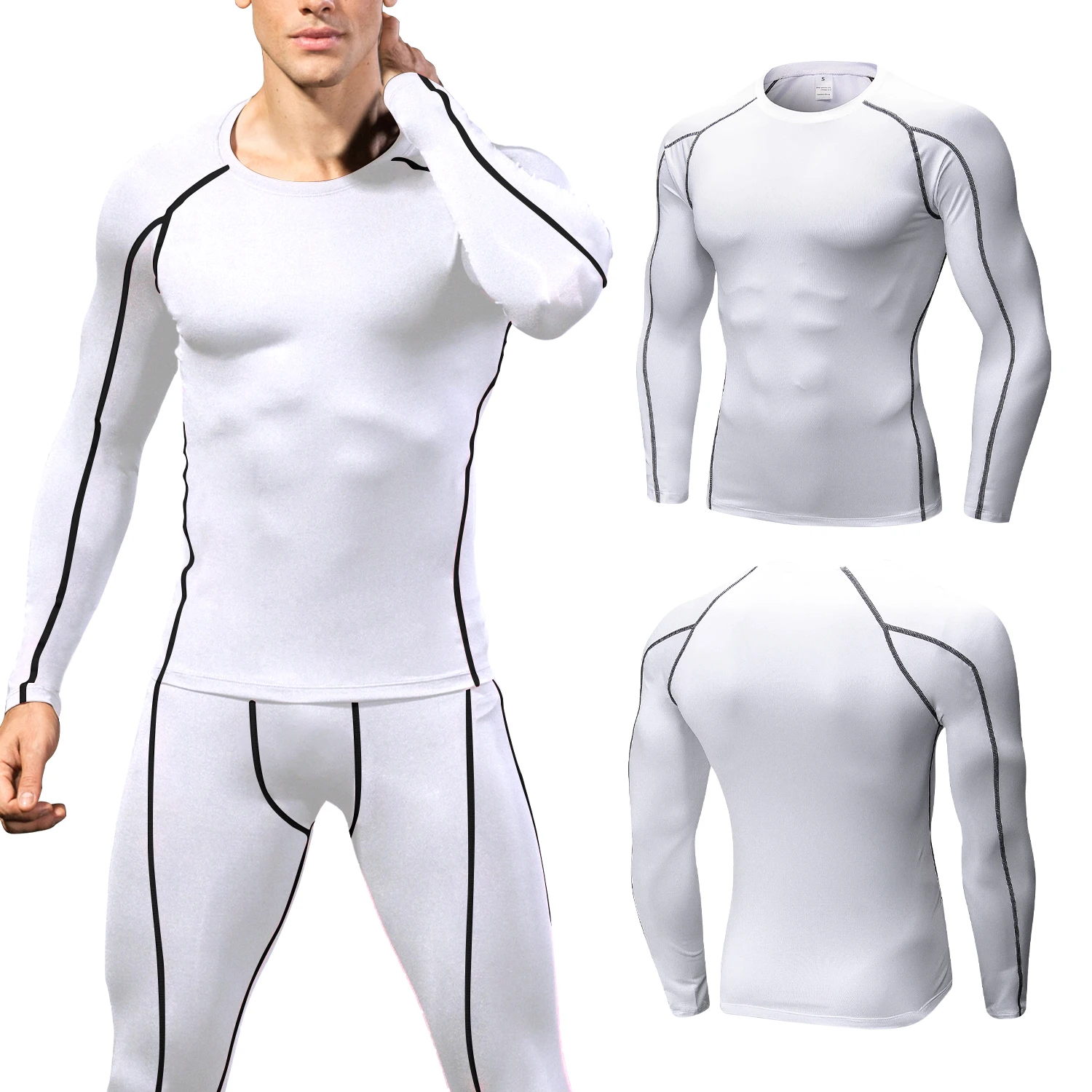 New Quick Dry Running Compression Shirt Men Fitness Long Sleeves Running Men Gym Shirt Tight Men Bodybuilding Sport T-shirt