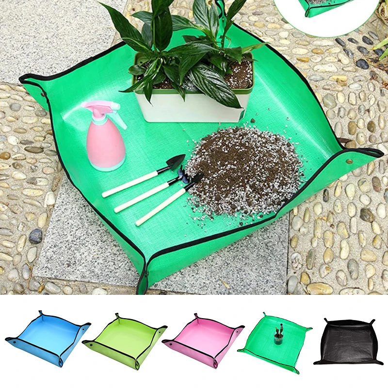 Planting Mat PE Square Gardening Mat Waterproof Plant Potting Foldable Garden Repotting Pad Anti-dirty Transplanting Tarp