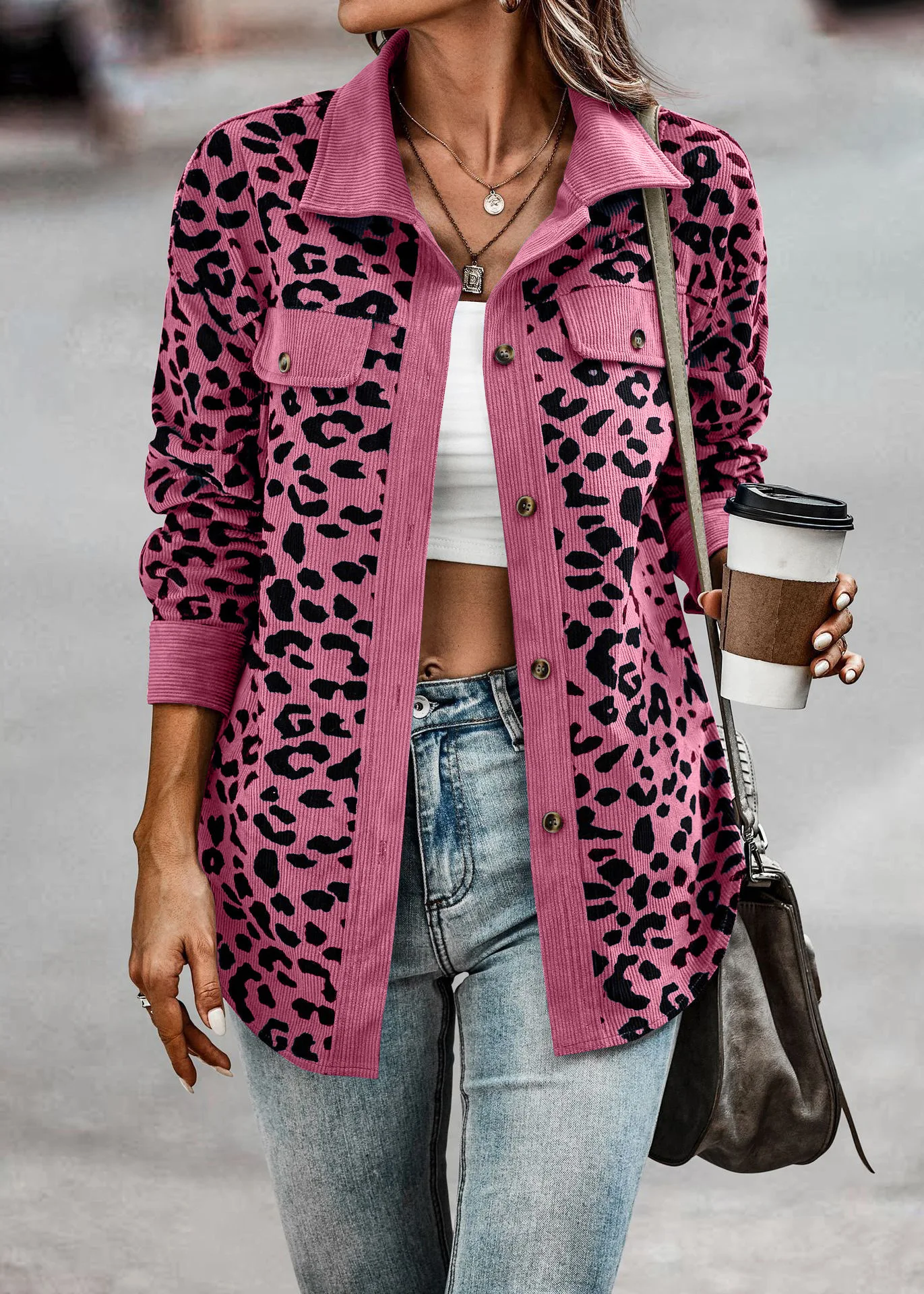 Chaqueta De Mujer Con Estampado Leopardo Y Cremallera – Manga Larga, Ligera, Ideal Para Primavera Y Otoño