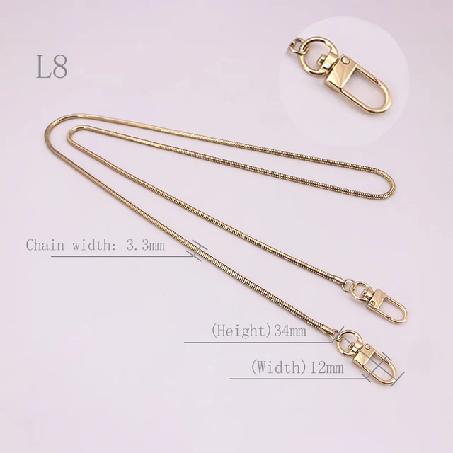 Multicolor Bag Chain Accessories Gold Women's Shoulder Bag Chain Metal Bag Chain Strap Crossbody Bag Parts Belt Chain for bags L08-Light Gold