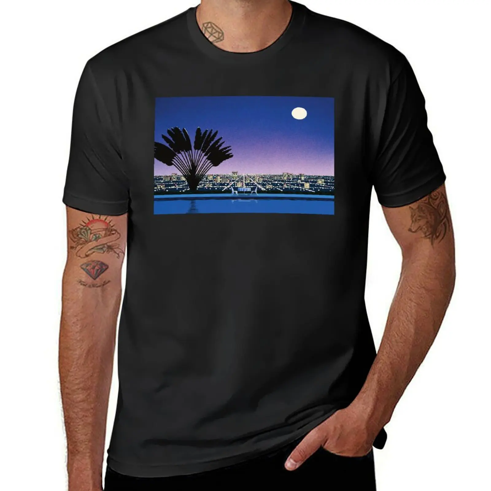 hiroshi nagai - Hiroshi Nagai City Pop T-Shirt anime clothes sublime t shirts for men cotton