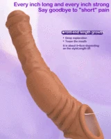 Vibrator für Männer Penis Vergrößerung Hülse Verzögerung Ejakulation Cock Ring Wiederverwendbare Comdom Penis Extender Erwachsene Sex Spielzeug Für Männer 2