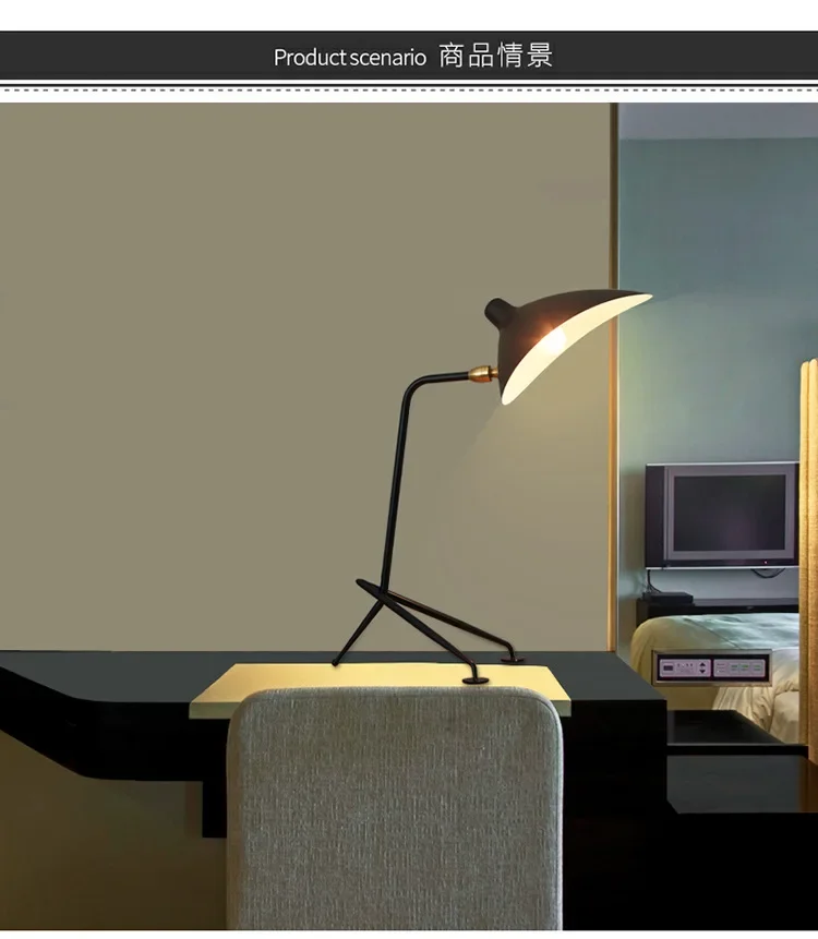 Description Picture 5 of itemFrench Designer Tripod Table Lamps Desk Light for Study Reading Beside Bedroom