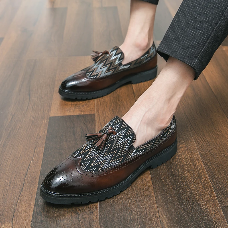 Classic New Men's Loafers Personalized Design Casual Shoes Walking Shoes Men's Commuter Work Shoes Party Dress Shoes