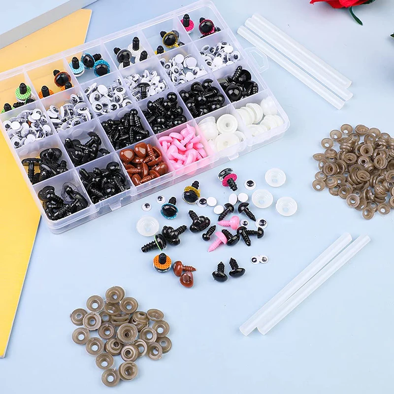 plastic safety eyes plastic safety noses KRABALL plastic safety eye and nose kit for toy plush eyeballs for doll making wool felting handmade craft accessories tools
