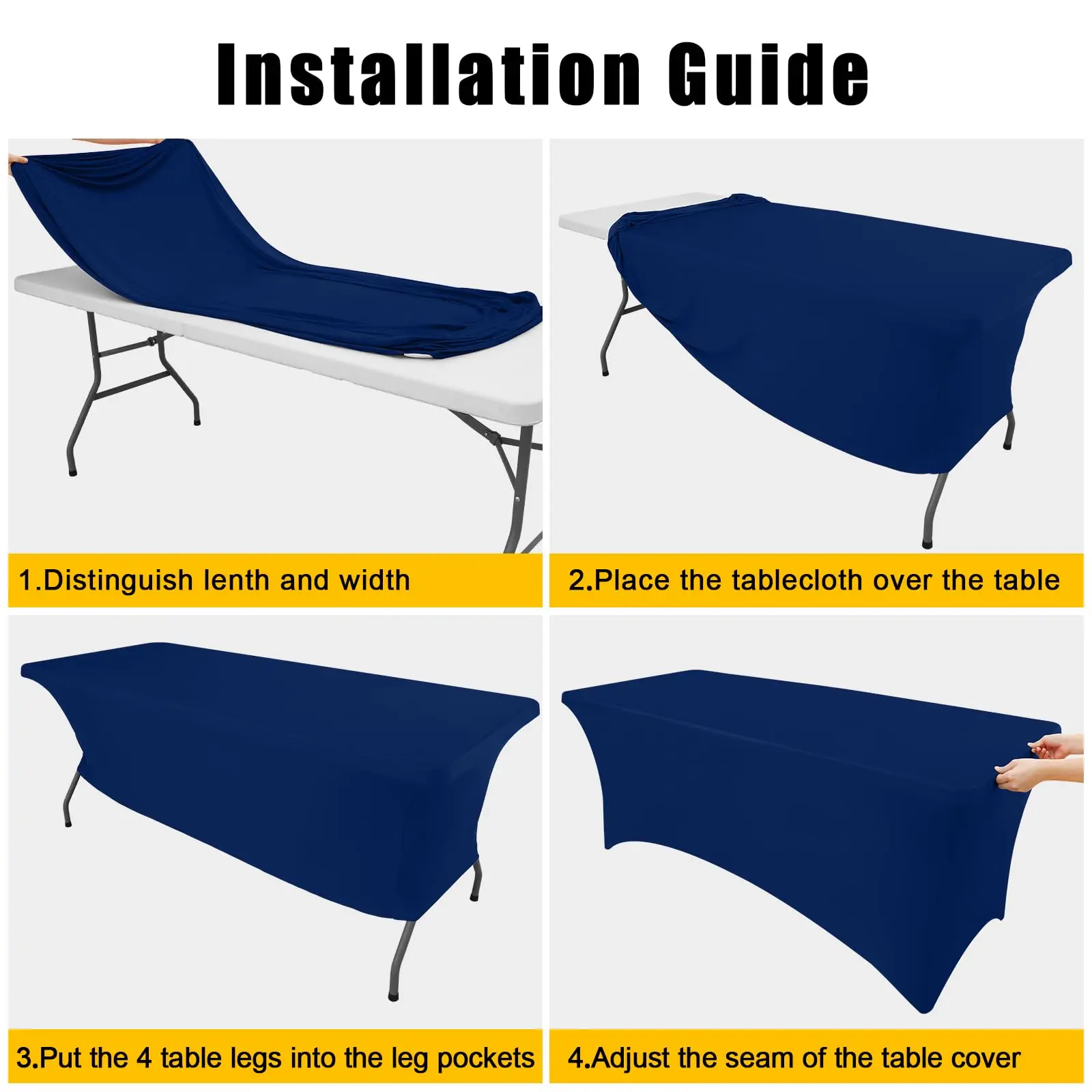 Rectangular Tablecloths Table Covers Machine Washable Elastic Stretch Spandex Outdoor Wedding Christmas Parties