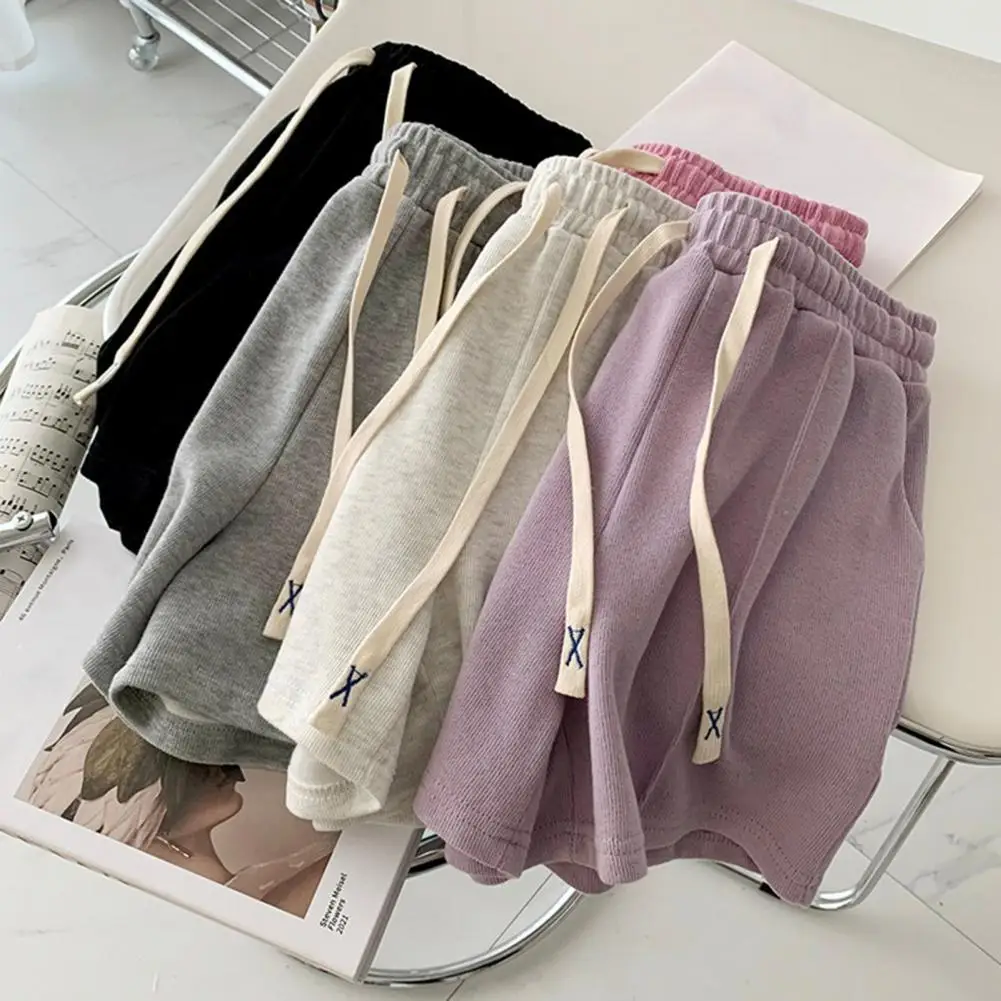 

Casual Shorts Stylish Women's Elastic Waist Shorts with Adjustable Drawstring Pockets for Street Style Summer Fashion Summer