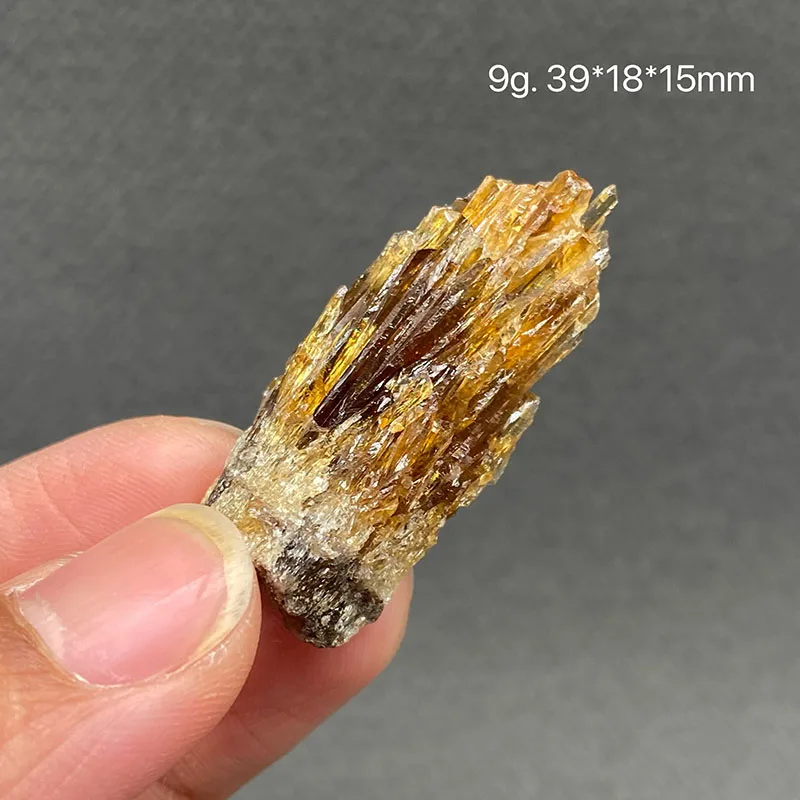 100% natural  Amber calcite  mineral specimen healing crystal gem collection+Box size:35*35*35mm