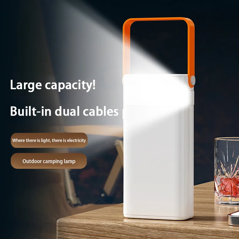 200000mAh Solar Power Bank High-capacity Built-in Cables External Battery LED Light Power Bank For iPhone Samsung Xiaomi 2025 4
