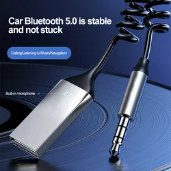 2 In 1 Wireless Transmitter Bluetooth 5.0 Receiver USB To 3.5mm Jack Car Music Audio AUX Car Bluetooth Adapter Handsfree Kit