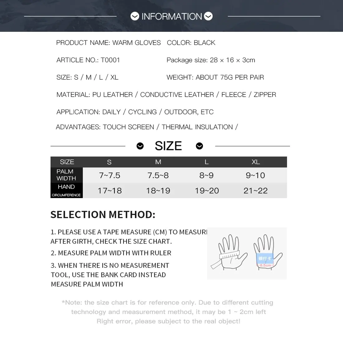 Autumn Winter Warm Cycling Gloves Thermal Outdoor Sport Running Bicycle Ski Gloves for Camping Hiking Motorcycle Men cycling gloves