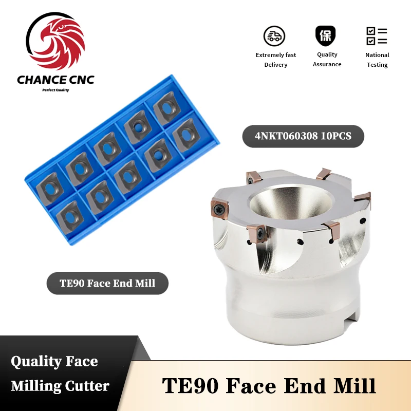 Te90 Disco Per Fresa Ad Avanzamento Rapido 90 Gradi Fresa A Spalla Quadrata Ad Angolo Retto 4 Nkt060308 Inserto Per Fresa Ad Alimentazione Rapida