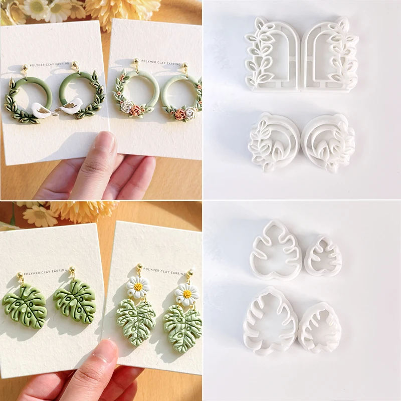 Greenery Tropical Plants Polymer Clay Cutters Molds Rainforest Vegetation Leaf DIY Earrings Jewelry Making
