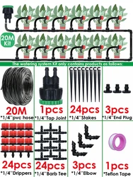 Premium Drip Irrigation Kit for Gardens & Greenhouses - Automatic Watering System for Plants, Flowers, & Vegetables (20Meters - 24Drippers)