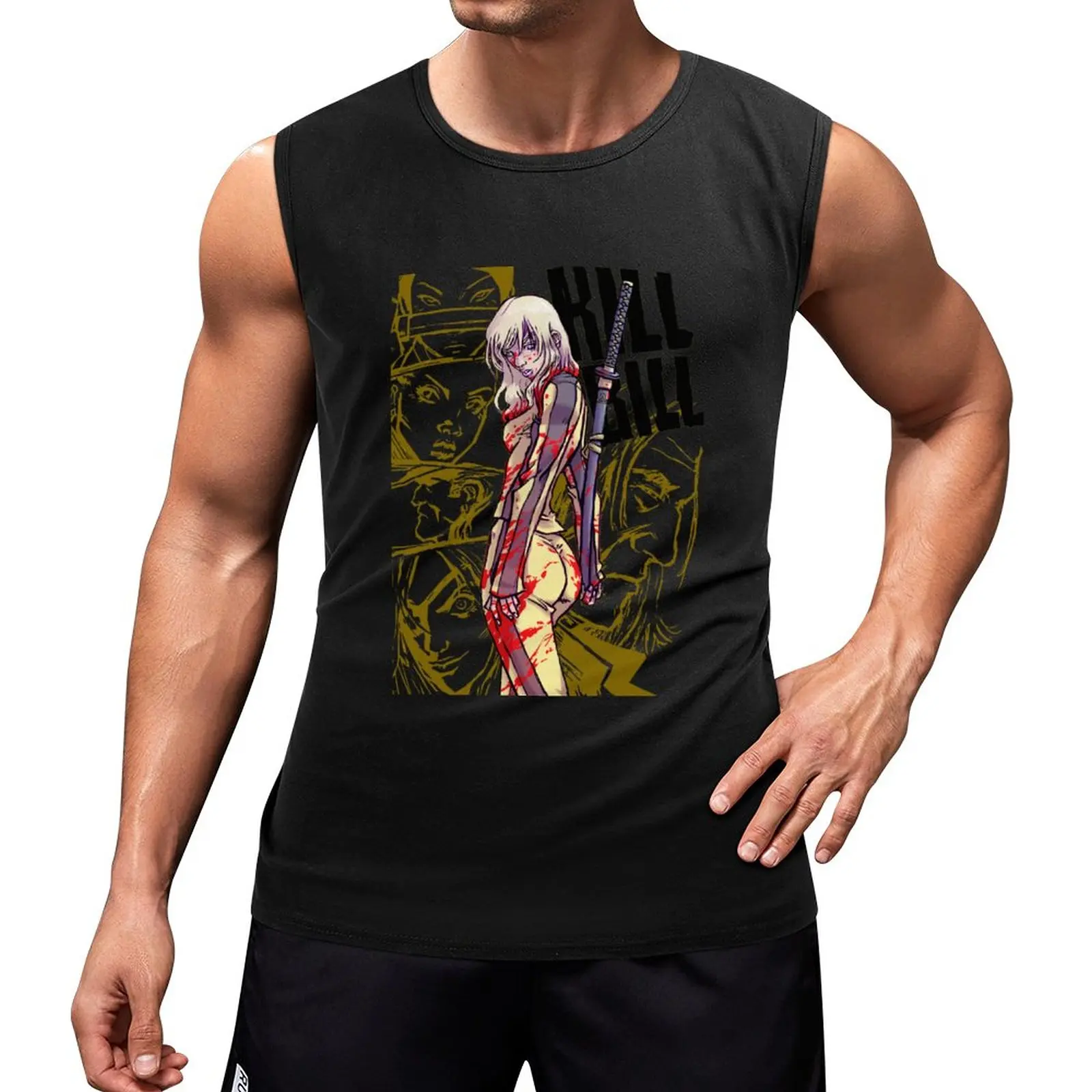 

New kill bill Tank Top T-shirt sports Man sleeveless shirt Man clothes for gym singlets for men