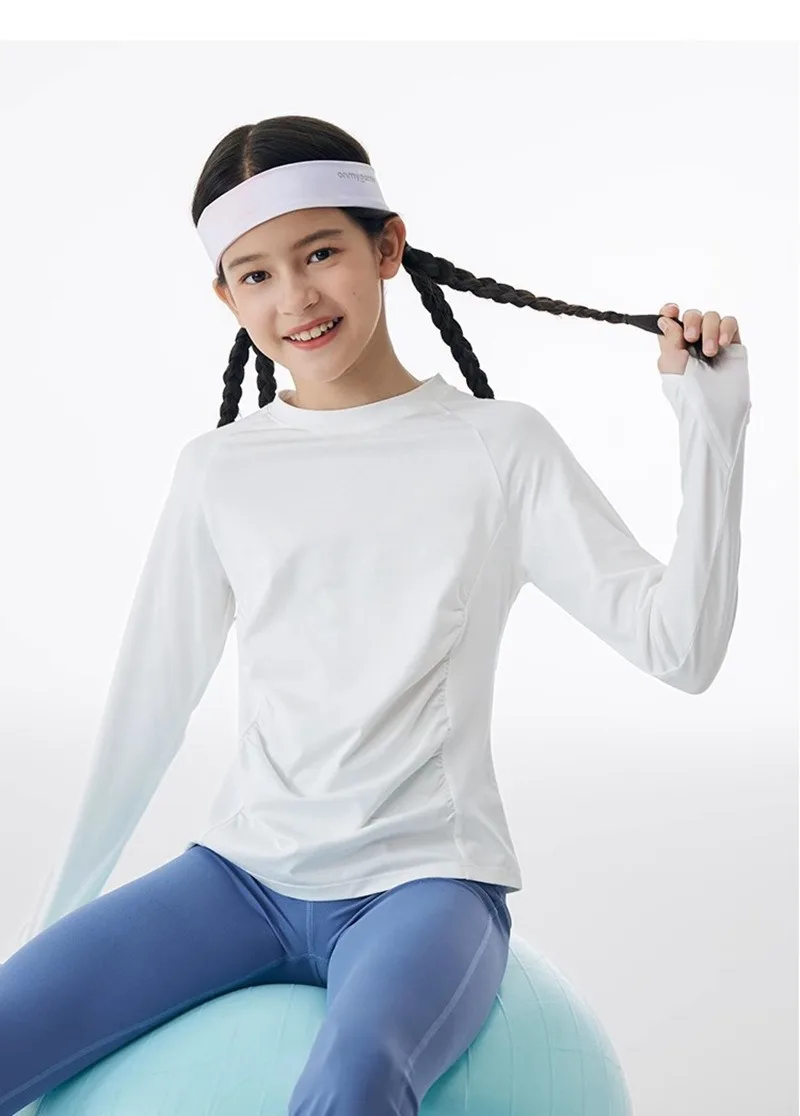 Girls Long Sleeved Shirt Tennis Children Outdoor Sports T-Shirts Lightweight Athletic Quick Dry Running Tee Fitness Yoga Clothes 14 S082971dde97f4f598ab072d9b9074161l