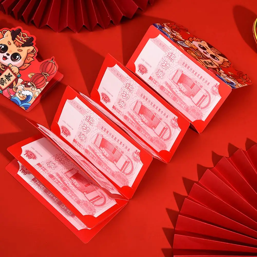 

Lucky Money Envelope Exquisite Pattern Folding Red Envelope Rich Color Traditional Chinese Lucky Money for 2024 Spring Festival