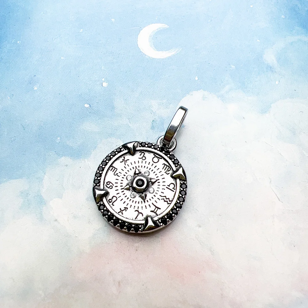 Talisman Pendant Elements of Nature Black Fine Jewelry Europe 925 Sterling Silver Accessories Lucky Gift For Woman Men pendant necklace silver necklace