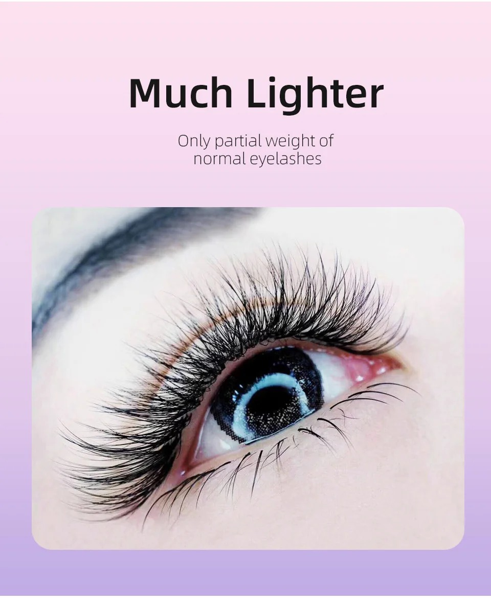 Ultraweiche Ellipse-Kaschmir-Wimpern, künstlicher Nerz, dunkelschwarz, flach, klassische Wimpern, 0,15 mm, 0,20 mm, geteilte Spitzen, natürliche Wimpernverlängerungen – Detail 17