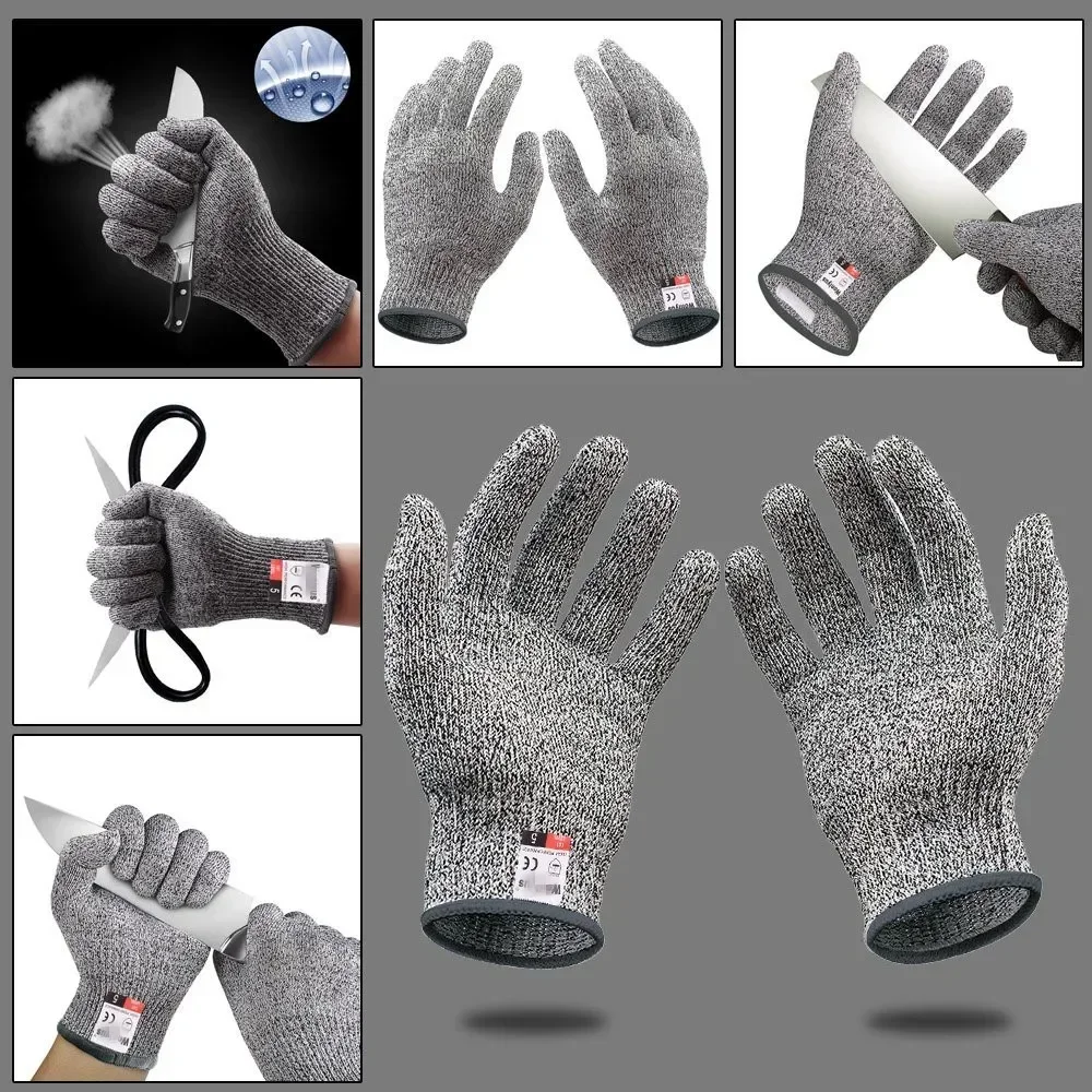Anti-cut Gloves Level 5 Safety Cutting Proof Resistant Stab Protection for Butcher Kitchen Gardening Work