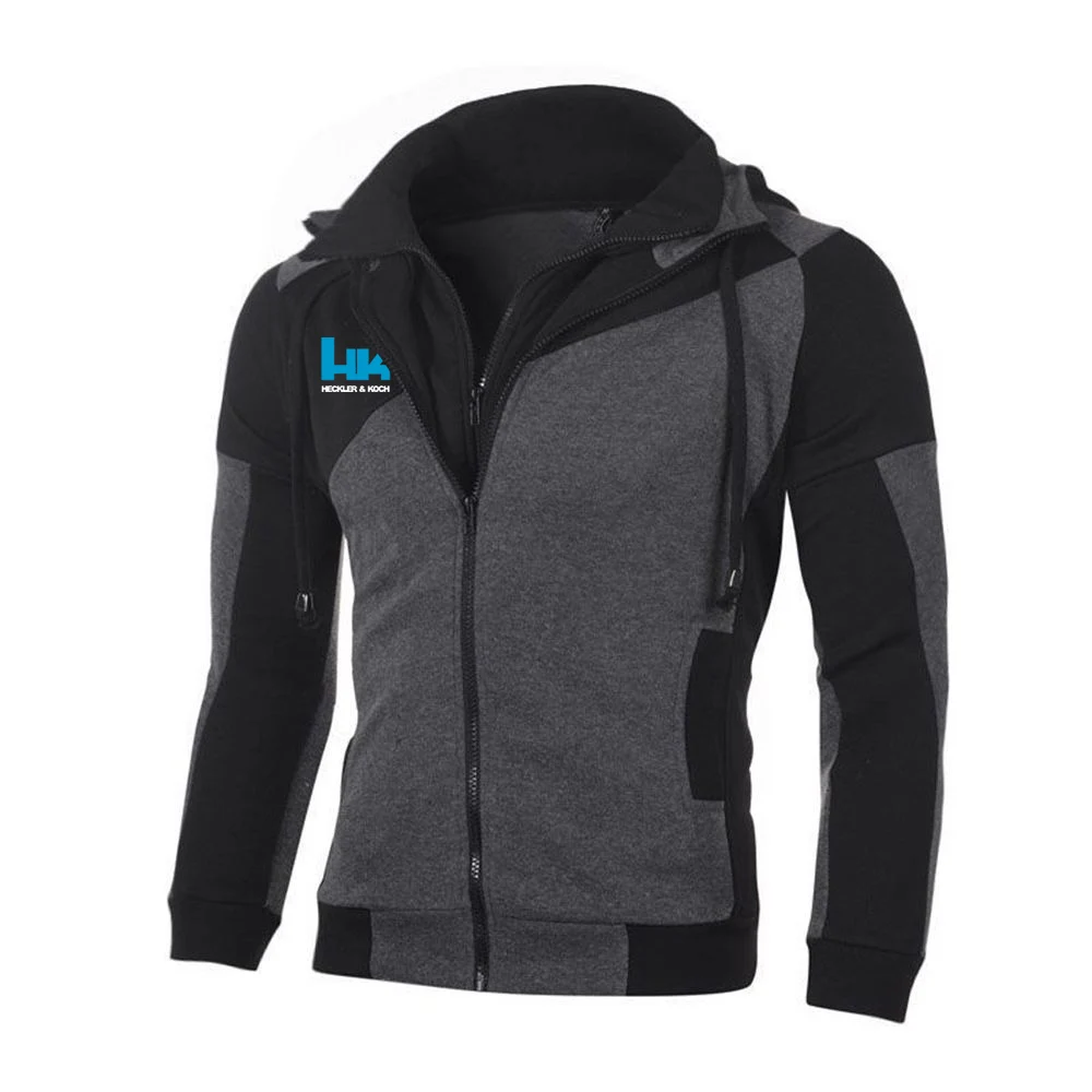 Slim Mens Graphic Hoodie Jacket Autumn Leisure Coat