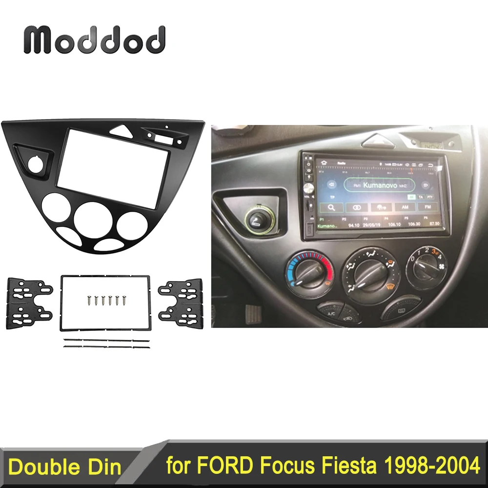 Panel de Radio estéreo para Ford Focus /Fiesta, Kit de embellecedor de  instalación de reacondicionamiento, bisel de Marco facial, doble 2 Din _ -  AliExpress Mobile