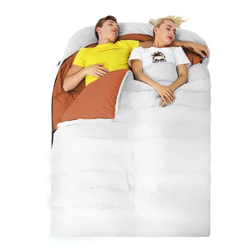 

Duck Down Sleeping Bag for Couple, Adult Envelope, Waterproof, Indoor Rest, Outdoor, Autumn, Winter, Keep Warm, Cold Resistant