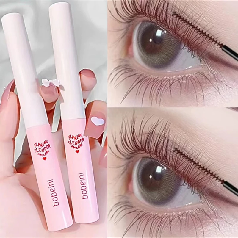 Silk Fiber Matte Mascara Makeup Ultra-Fine Brush Lengthens Eyelashes Waterproof Fast Dry Brown Black Curling Mascara Comestics