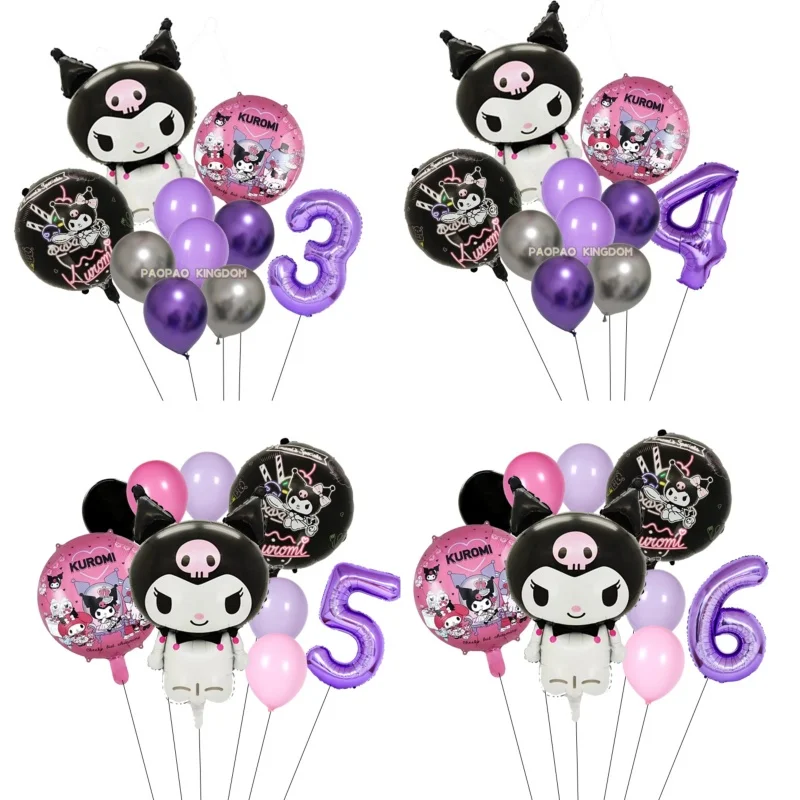 Kuromi My Melody Ballon-Set, Macaron-Latex-Ballon-Hintergrund für Kindergeburtstag, Party, Babyparty, Dekorationen, Zubehör