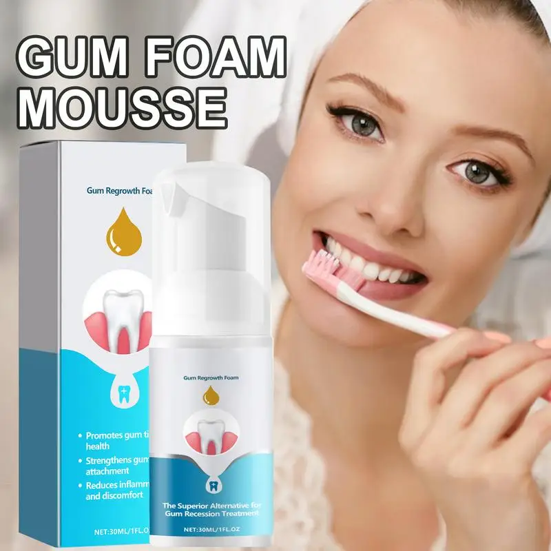 

Foaming Toothpaste 30ml Gum Foam Mousse Gum Regrowth Foam repair damaged gums Anti-Cavity And Stain Removal fresh breath mousse