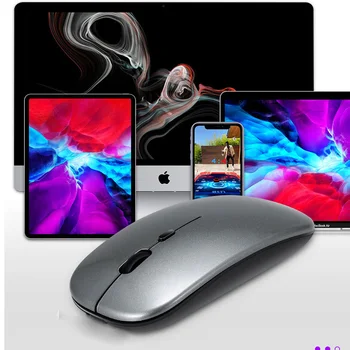 2.4GHz Wireless  + Bluetooth 5.0 Wireless Mouse For Tablet Laptop Computer Ultra Thin Wireless Mice AAA Battery Version 2