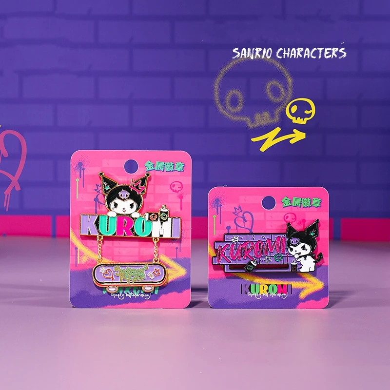 

Sanrio значок Kawaii Kuromi девочка металлическая брошь мультфильм детский значок Милая одежда украшения аксессуары подарок для детей