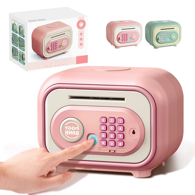 Electronic Piggy Bank Children Safe Cash Money Bank Mini ATM With Password Banknote House Saving Period for Kids 3 Year Gifts