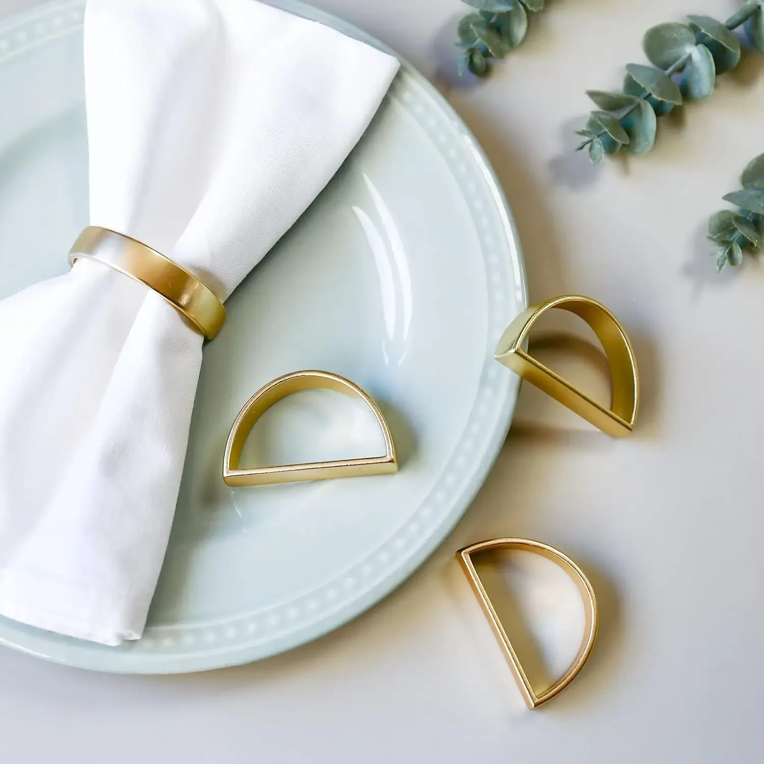 Napkin Ring 1/6/24/96Pcs Cuff Brushed Gold Napkin Rings Holder Wedding Banquet Metallic Adornment Table Settings Glossy Serviette Buckles