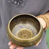 Nepal Handmade Yoga Meditation Bowl with Mantra Design Tibetan Singing Bowl Set for Meditation and Relaxation 1