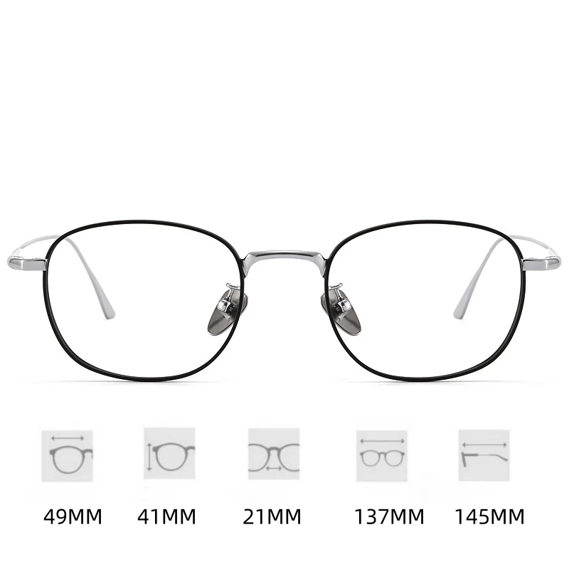 Eyeglasses Frames FIRADA Fashion Luxury Pure Titanium Eyeglasses Women Retro Comfortable Eyewear Optical Prescription Glasses Frame Men DALIY-C