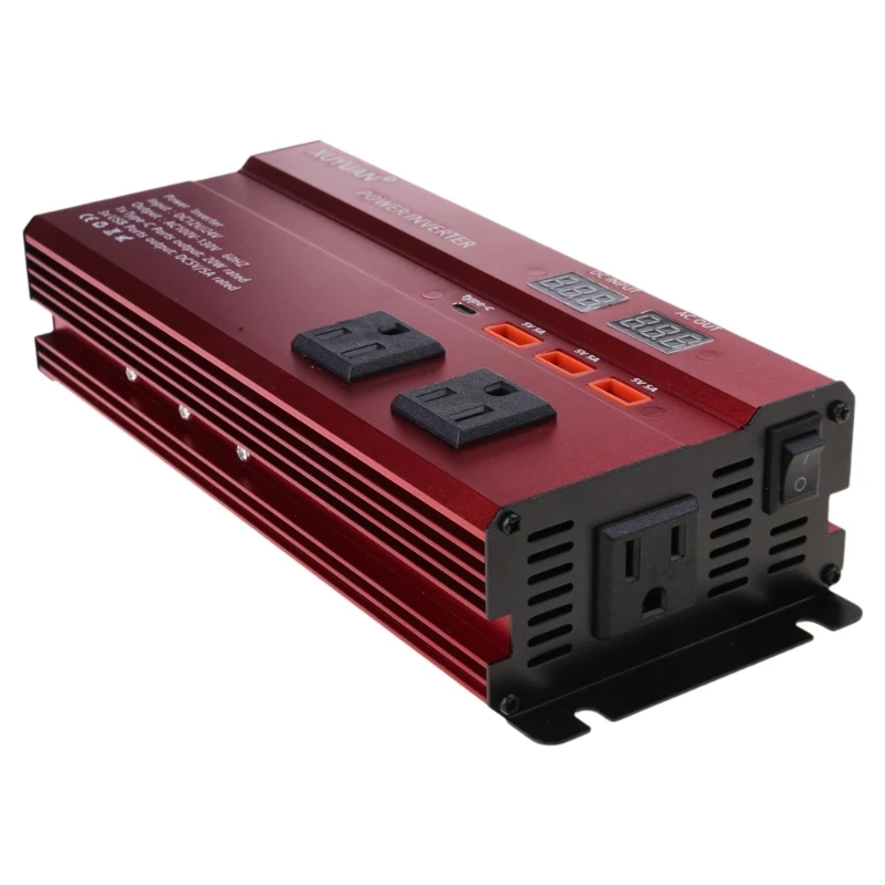 4000W Solar Power Inverter Sine Wave LED 4 USB DC12 To AC110V/220V Convert