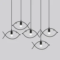 Creative American Country Retro Industrial Style Light  Nordic Iron Fish Chandelier Personalized Modern Simple Lighting Fixtures 1