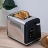 Toaster PC touch screen stainless steel 2 slices six speeds home automatic small toaster breakfast toast 1