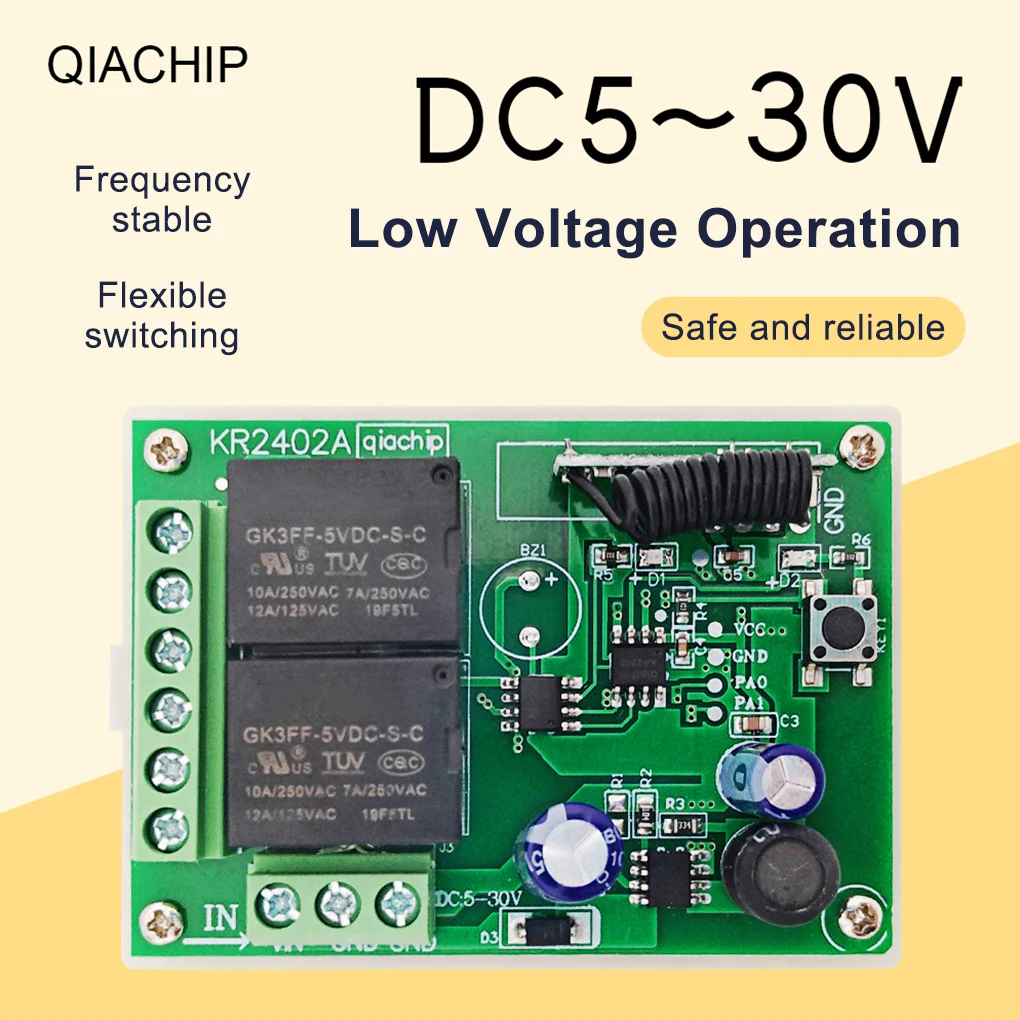 

DC6V-24V Motor Wireless Remote Control Switch Relay Module Controller Replacement Part Electronics Modification
