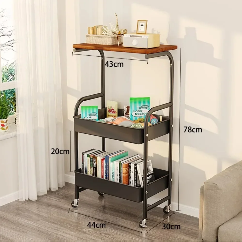 Storage Cart High-capacity Waterproof Rustproof Home Multi-layer Trolley With Wheels Strong Load-bearing Capacity Rolling Cart