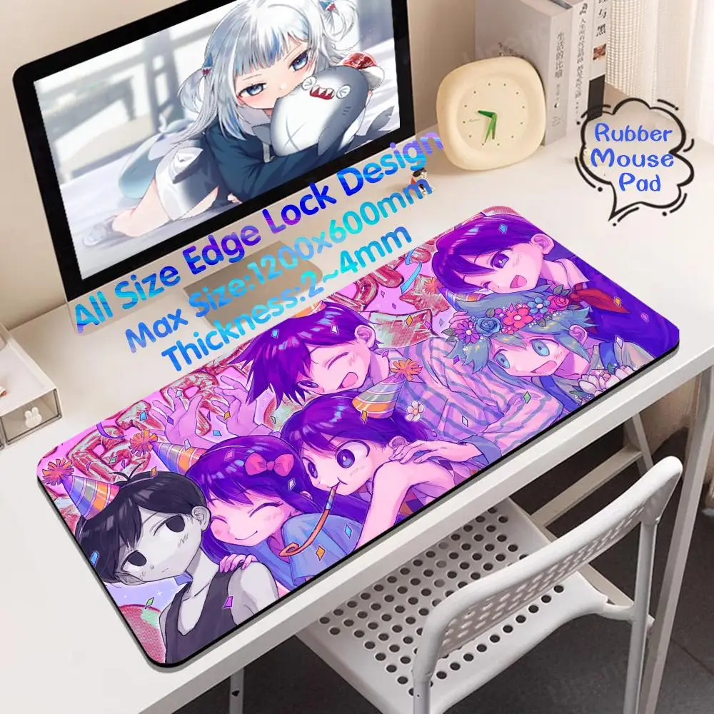 O_omori Mouse Pad 1200x600 Rubber Mouse Pad Esports Computer Keyboard Gamer Keyboard 4mm Super Computer Desk Mat