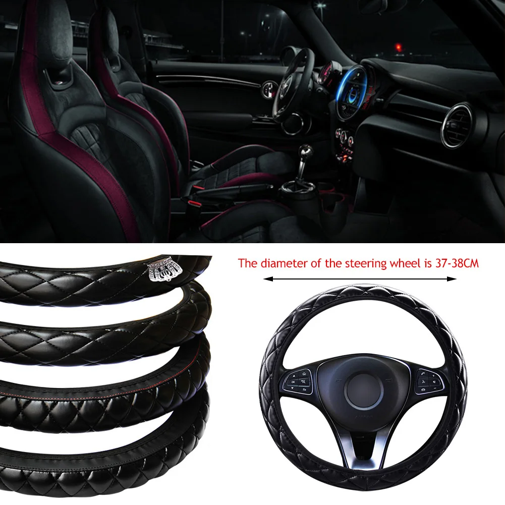 Steering Wheel Cover 37-38CM Diameter Universal Car Interior Accessories