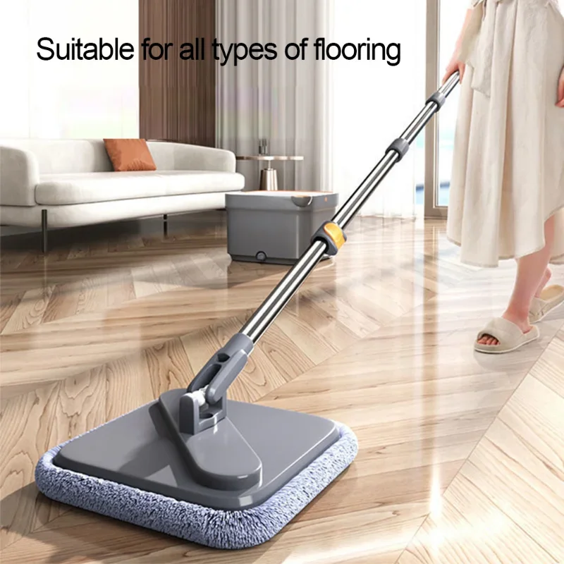 

Mop Squeeze Spin Rotatable Microfiber Tools Mops Cleaning 360° With Cloth Hand-free Self-clean Nano Square Floor Lazy Bucket Mop