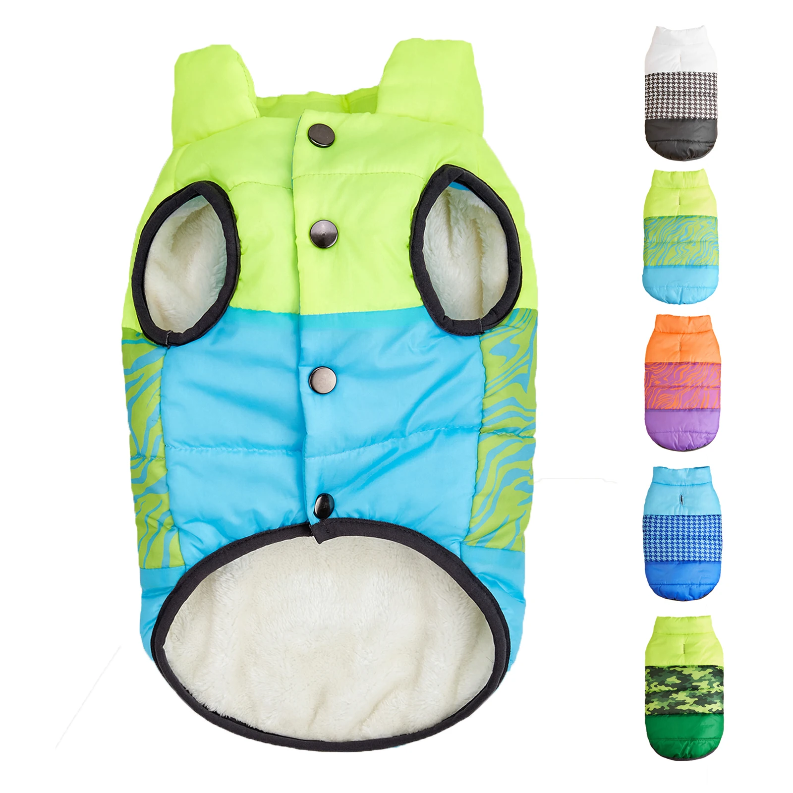 Pet Jacket Winter Dog Clothes Windproof Warm Small Medium Double Layer Wool Thickened Vest Coat Cold Weather
