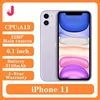 Original unlocked iPhone 11 64GB/128GB/256GB 3110mAh A13 6.1 inch LCD screen IOS LTE 4G iphone11 cellphone
