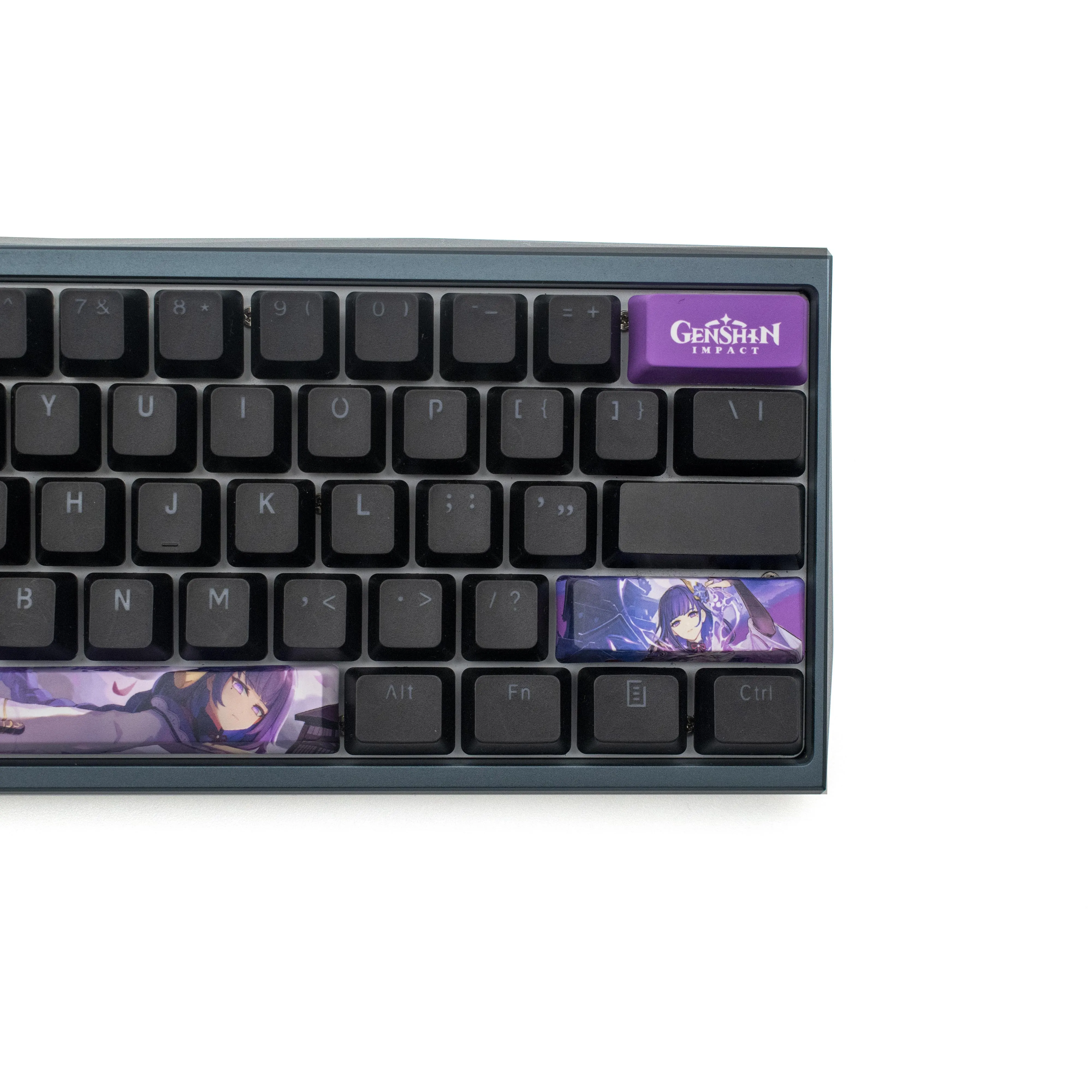 Genshin Impact Keycaps Raiden Shogun Perfil Oem 10 Chaves Pbt Dye Sub - Imagem 3
