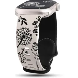 Engraved Silicone Band with Strap for 42 44 45 46 49mm (StarBlack)